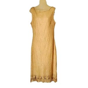Elegant Gold Sleeveless Dress
